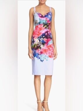 Ted Baker London Emore Focus Bouquet Strappy Bodycon Sheath Dress Size 2